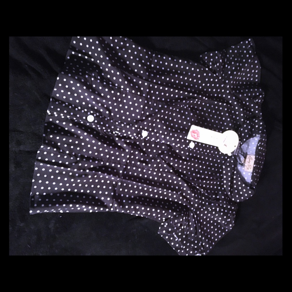 Classic black with white polka dot blouse